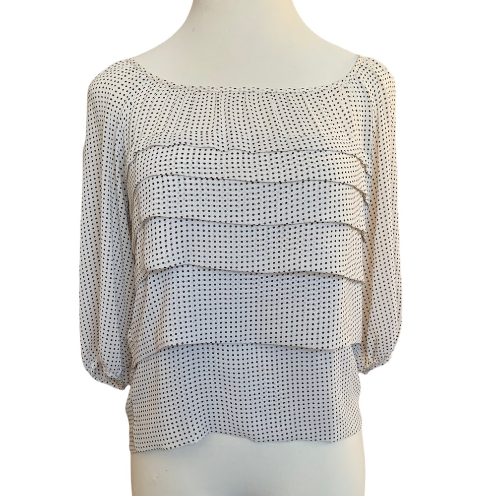 Studio M polka dot ruffles blouse